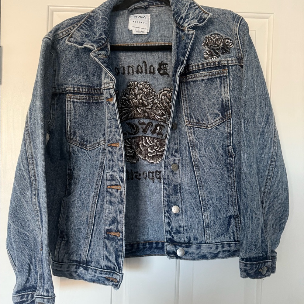 RVCA Denim Jacket with Embroidery
